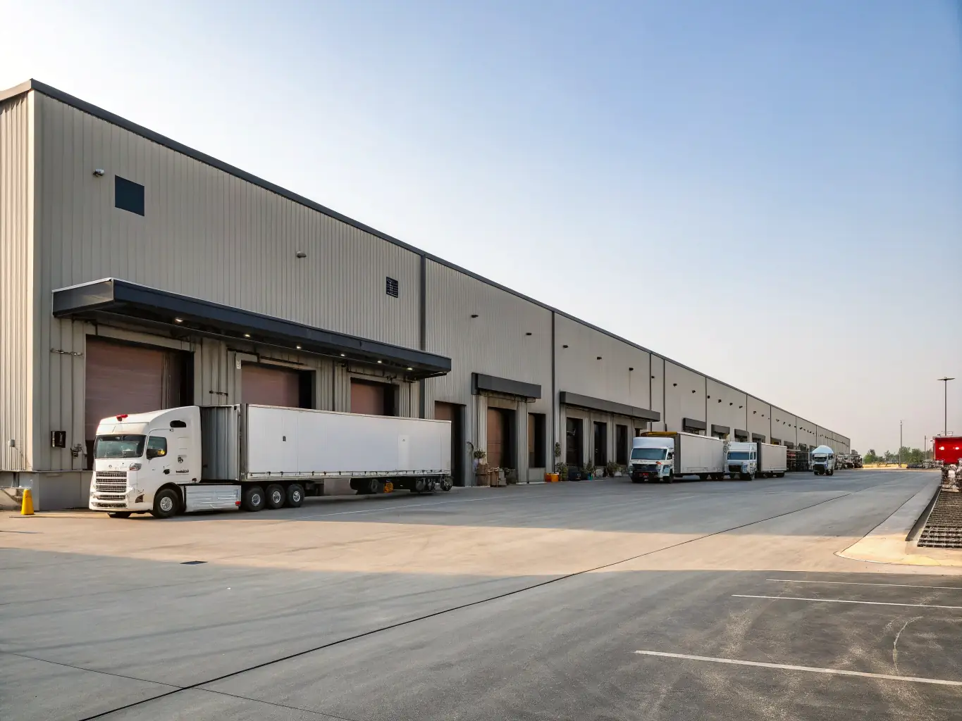 A large industrial warehouse in the Dallas-Fort Worth area, equipped with loading docks and ample storage space, ideal for a distribution center.